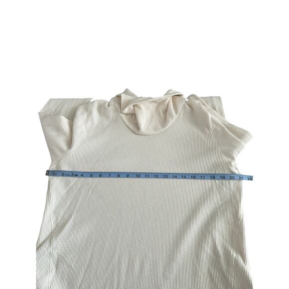 J. Jill Basic Relaxed Casual Ivory Waffle Knit Cowl Neck Long Sleeve Top Size XL - Picture 12 of 13